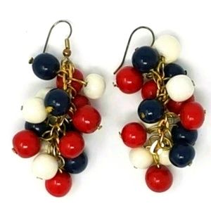 Red, White and Blue Bauble Drop Earrings